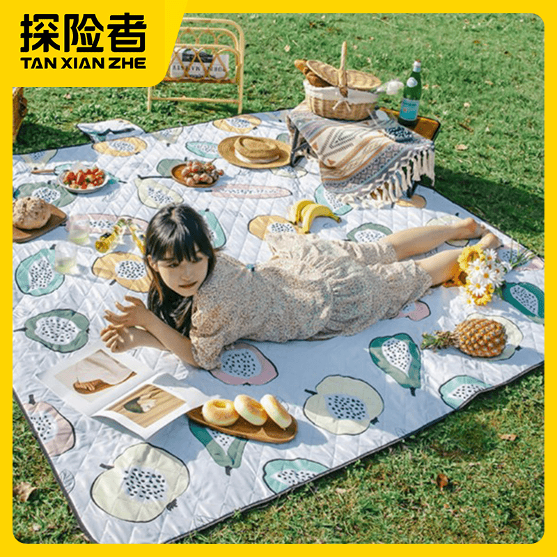 探险者超声波野餐垫防潮垫加厚春游草坪户外露营郊游便携野炊地垫