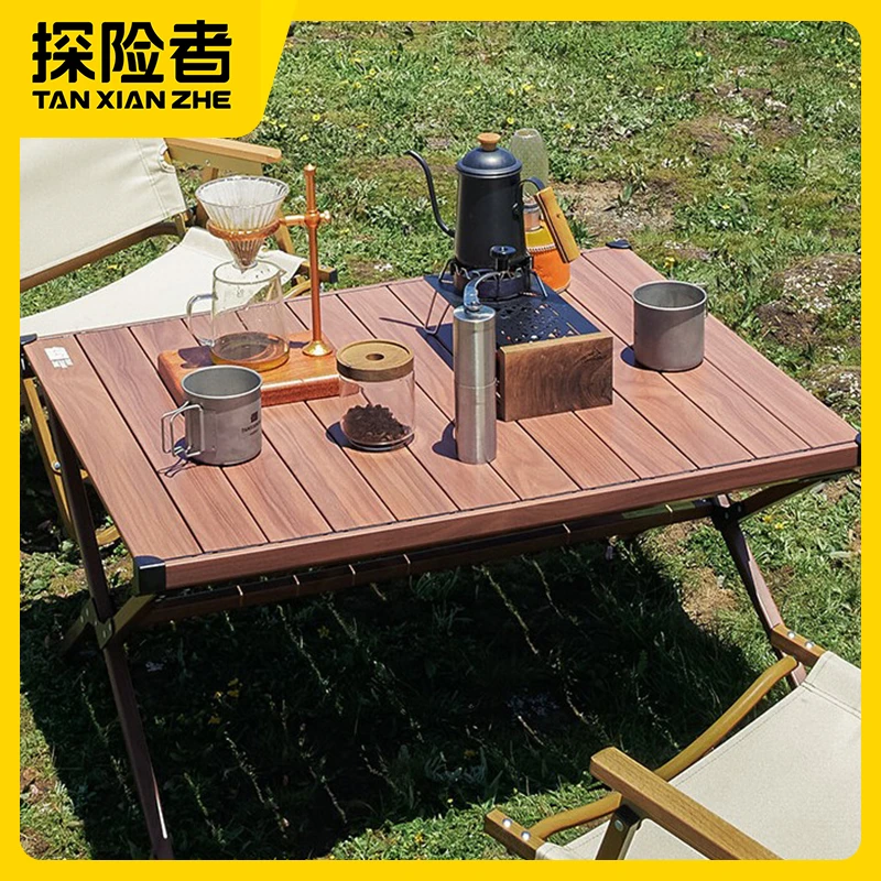 【捡漏福利】探险者滑轨铝合金蛋卷桌便携铝合金蛋卷桌野餐折叠轻便