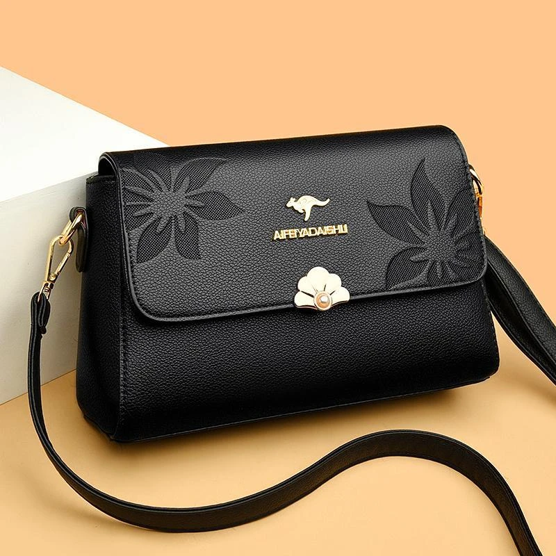 高档正品女包包潮流新款斜挎包百搭时尚中年妈妈软皮单肩女士小包