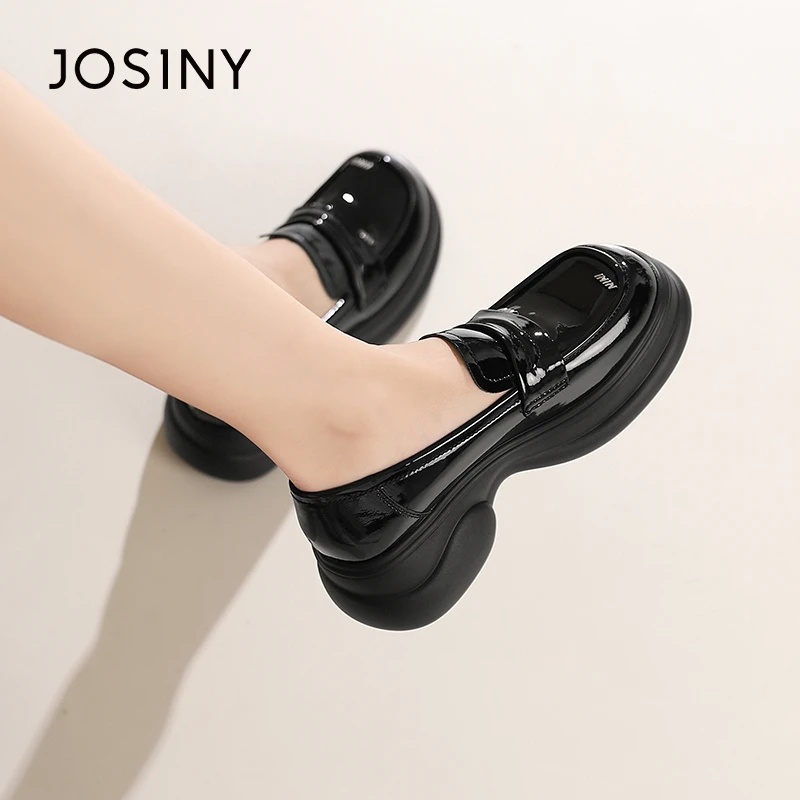 卓诗尼厚底乐福鞋女2024新款上班工作单鞋小个子复古百搭jk小皮鞋