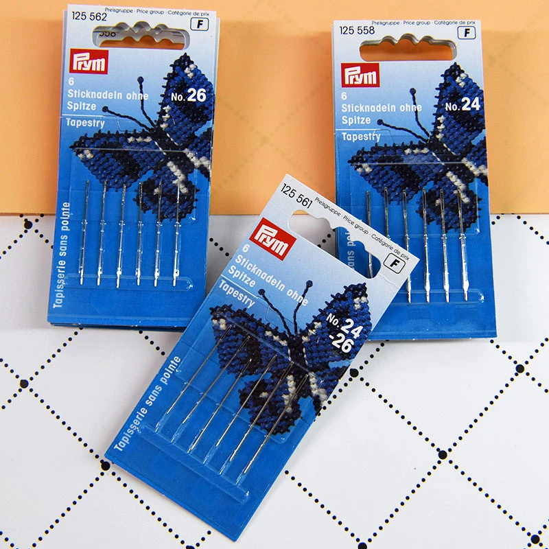 十字绣德针圆头针纯头针德国PRYM绣花针24号26号
