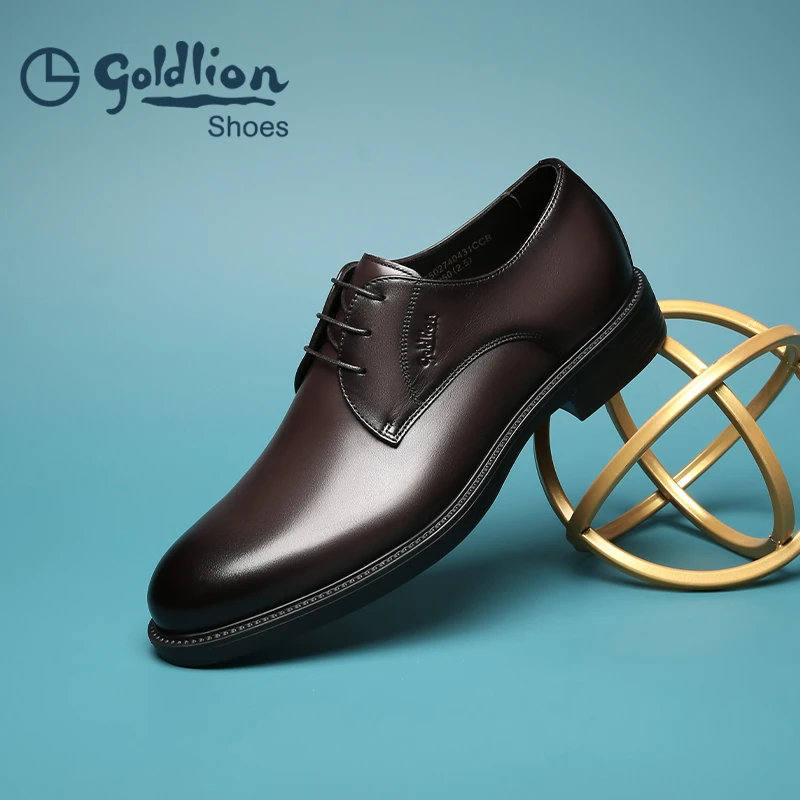 金利来皮鞋新款商务正装男士轻质真皮系带办公德比鞋新郎宴会婚礼