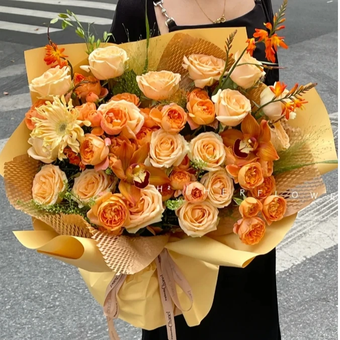 【探花甄选】橙色芭比玫瑰组合  云南网购鲜花 一单包邮