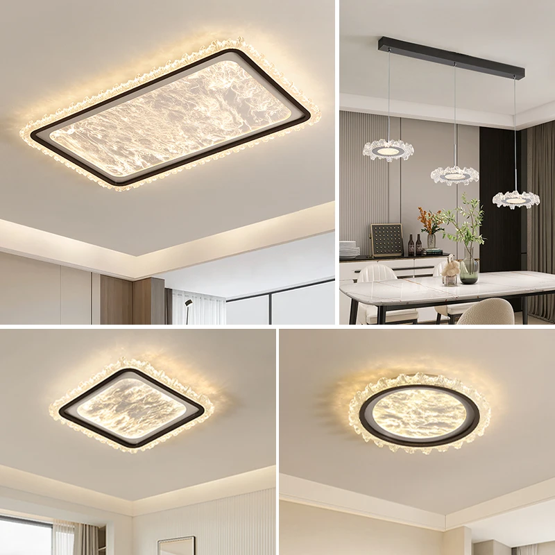 客厅灯中山灯具现代简约大气云雾超亮客厅主灯2024新款吸顶灯客厅