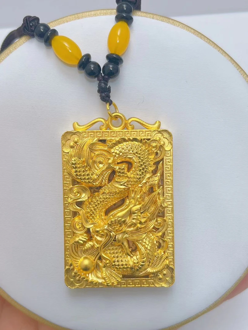 合金吊坠 镂空龙牌生肖龙吊牌吊坠男士男款传承精美大气经典潮流