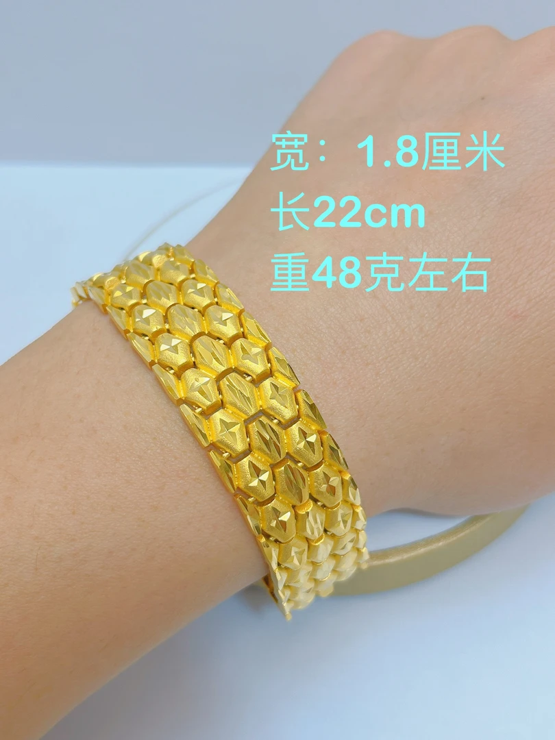 合金手链 四叶星光手表男款女款老板手链时尚百搭金色精美表链