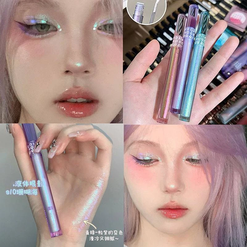 闪到blingbling碎冰冰液体眼影流萤幻境变色龙金属光泽细闪闪粉女