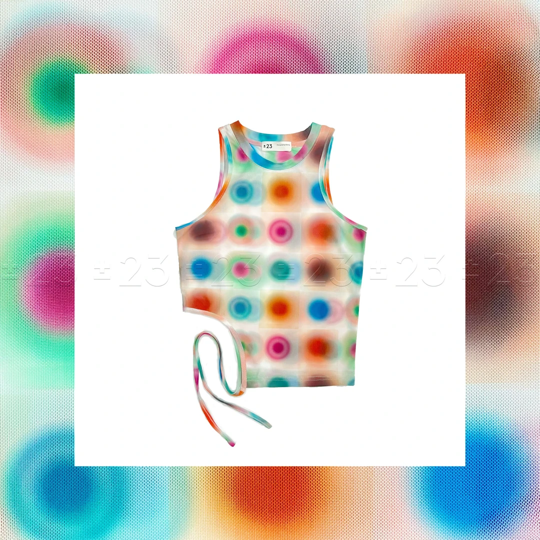 Kenny‘s ±23【反季超级大促彩券】SS24056彩色圈圈涂鸦绑带背心