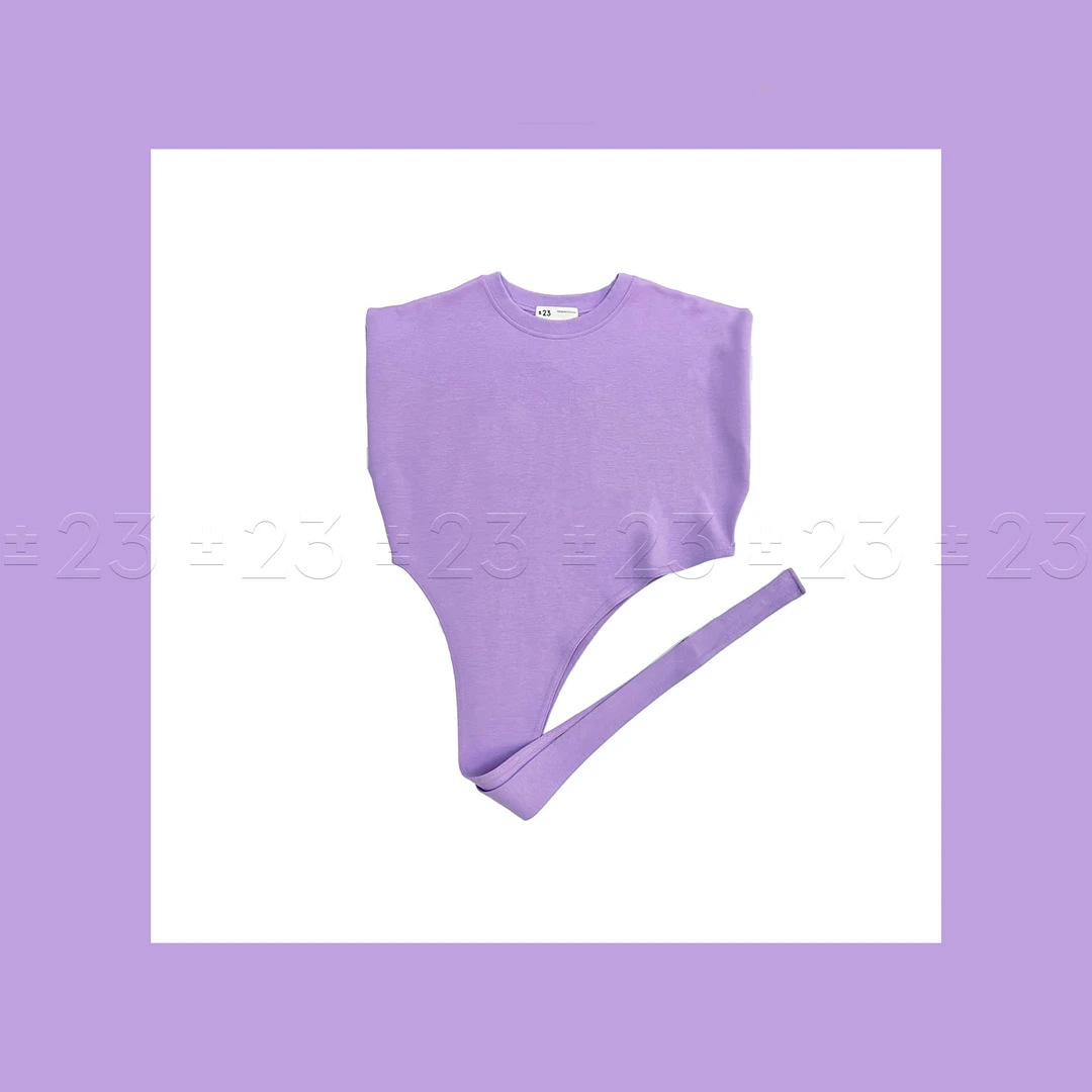 Kenny‘s ±23【反季超级大促风铃】SS24052紫色坎肩侧绑带圆领T恤