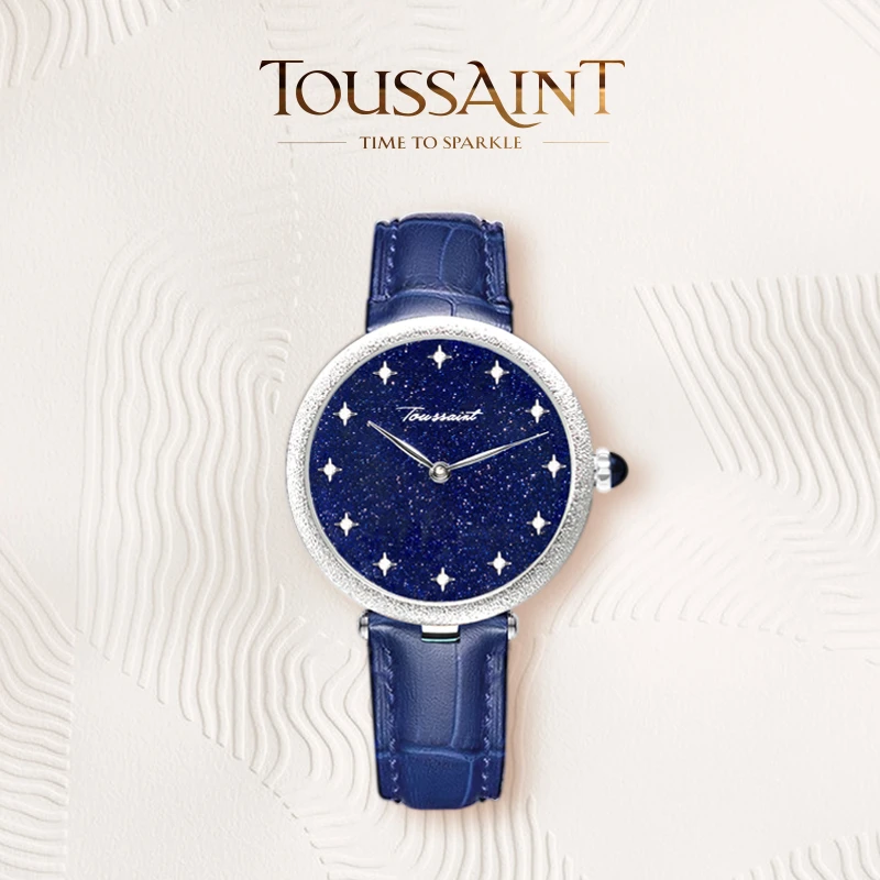 toussaint/杜桑星空表女士轻奢时尚精致镶钻腕表 -蓝金砂时尚