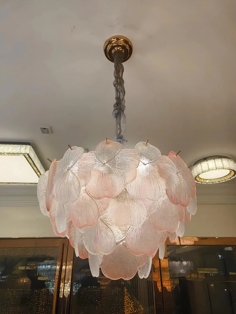 （金丽阳光）粉琉璃   轻奢创意大气别墅餐厅主卧吊灯