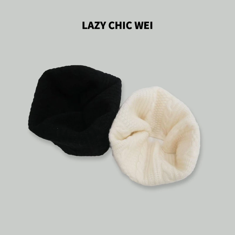 LAZY CHIC WEI WEI 宽松围脖 冬季加厚超柔软针织绞花 24AWW6708