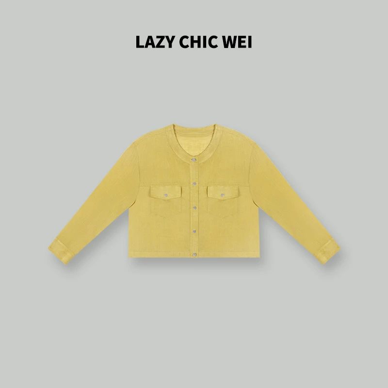 LAZY CHIC WEI 黄玫瑰 夏季潮流简约纯色上衣女外套 24SSW161