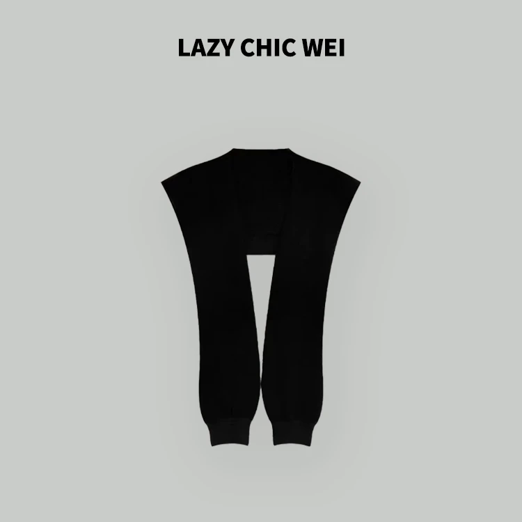 LAZY CHIC WEI 纯色披肩 黑色休闲时尚轻奢披肩 24SSZ624
