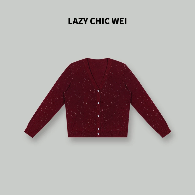 LAZY CHIC WEI 紫色星空 极简百搭新款时尚通勤宽松毛衣 ZF8279