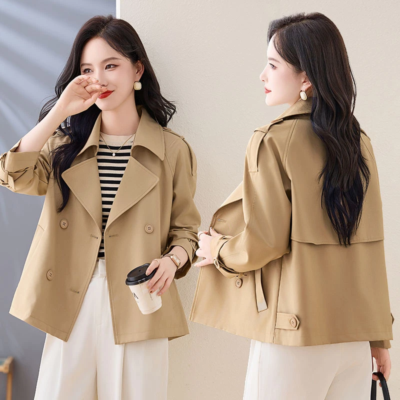 时尚高级感短款风衣外套女2024秋季新款小个子英伦风气质显瘦上衣