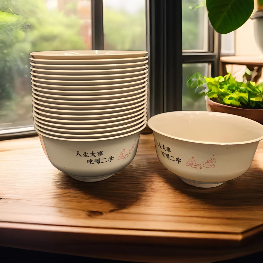 稻壳一次性碗一次性印花碗圆碗食品级加厚加硬耐高温