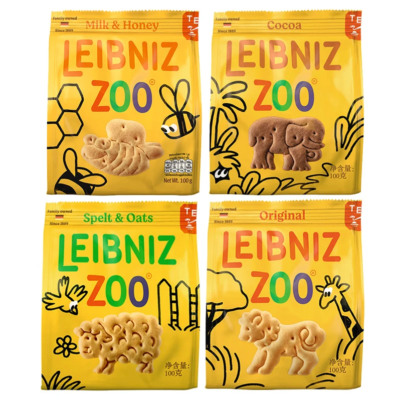 德国进口百乐顺莱布尼兹动物型黄油饼干100g/袋休闲解馋小零食