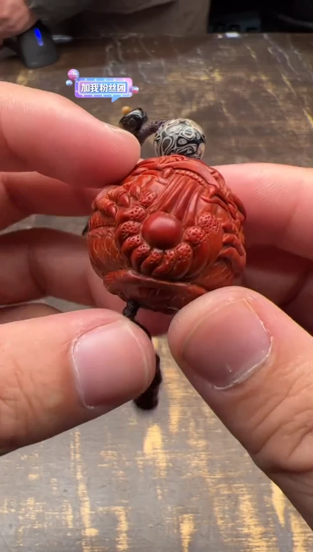 【闪购商品】小叶紫檀把件祥龙戏珠钥匙扣