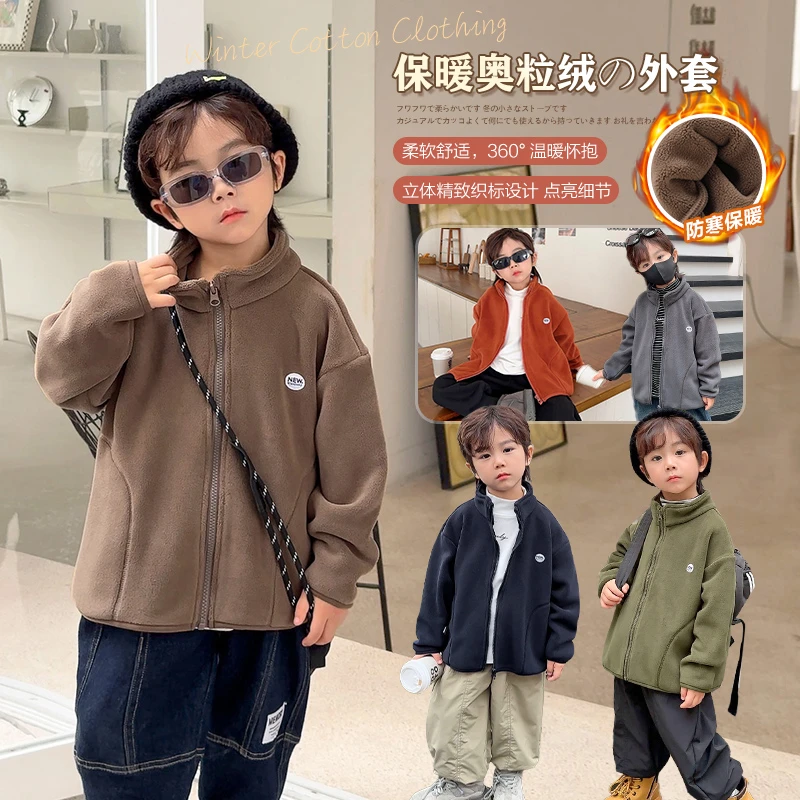 男童奥粒绒外套冬装秋冬款儿童洋气上衣保暖潮X4004