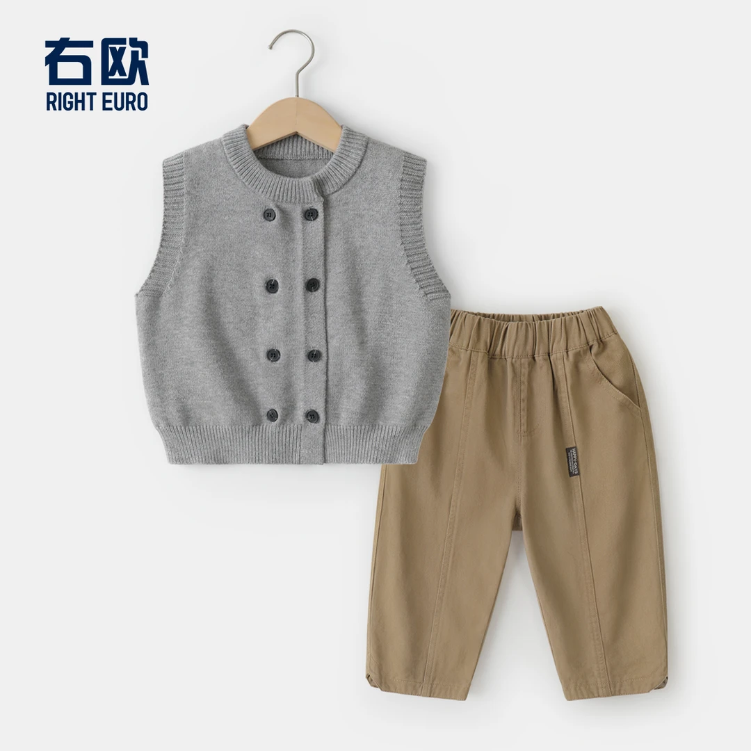 【学院马甲裤子套装】男童秋款马甲裤子套装秋装儿童春秋洋气UZ331