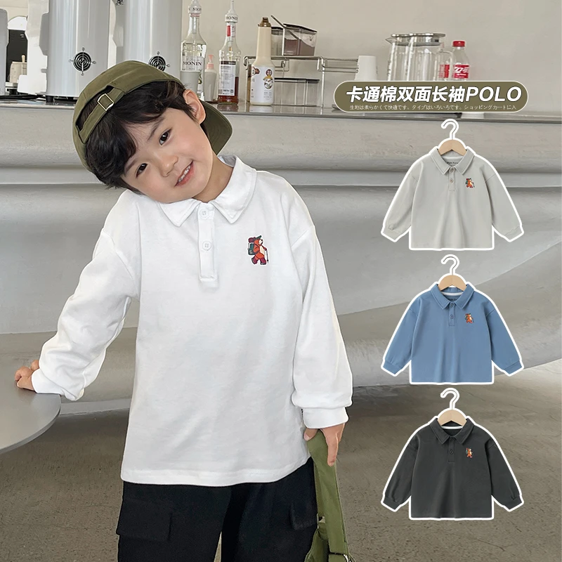 【现货.纯棉】U14609男童棉POLO衫长袖T小童春秋童装儿童宝宝打底衫