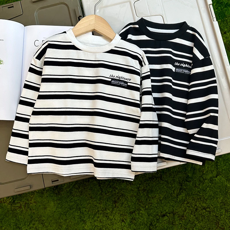 【秋季新款】男童条纹长袖T恤春秋款童装儿童宝宝小童打底衫U14768