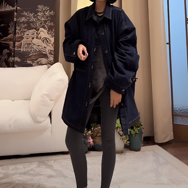 ZUOXIAOQI骑士牛仔棉服（衣长80/胸围140）