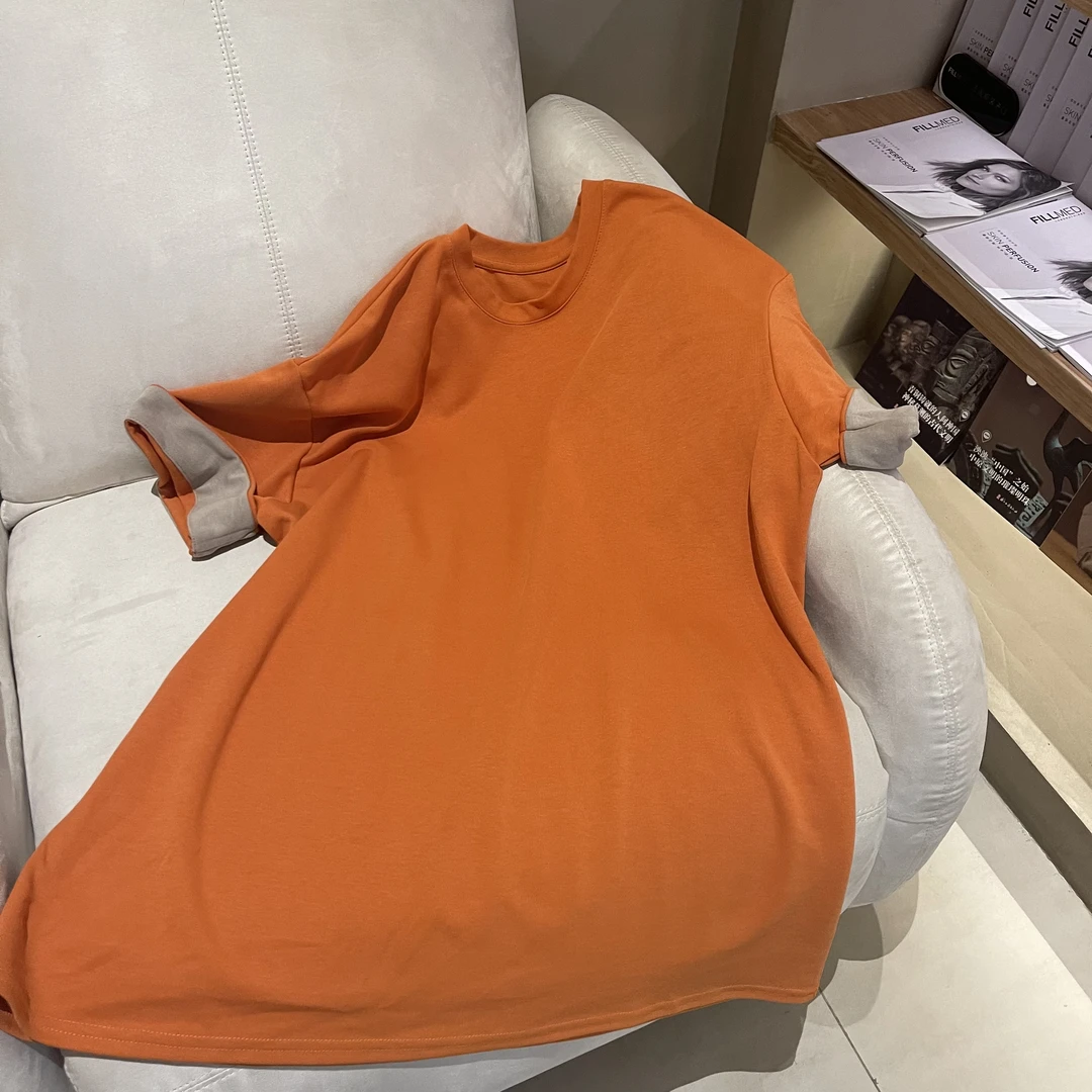 ZUOXIAOQI卷边拼色T恤（衣长82，胸围130）