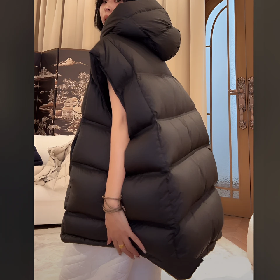 ZUOXIAOQI【现货】龟背连帽羽绒马甲（衣长前74后82/胸围144）