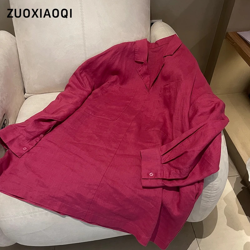 ZUOXIAOQI玫瑰花园麻料西装领防晒衫（衣长80，胸围140）