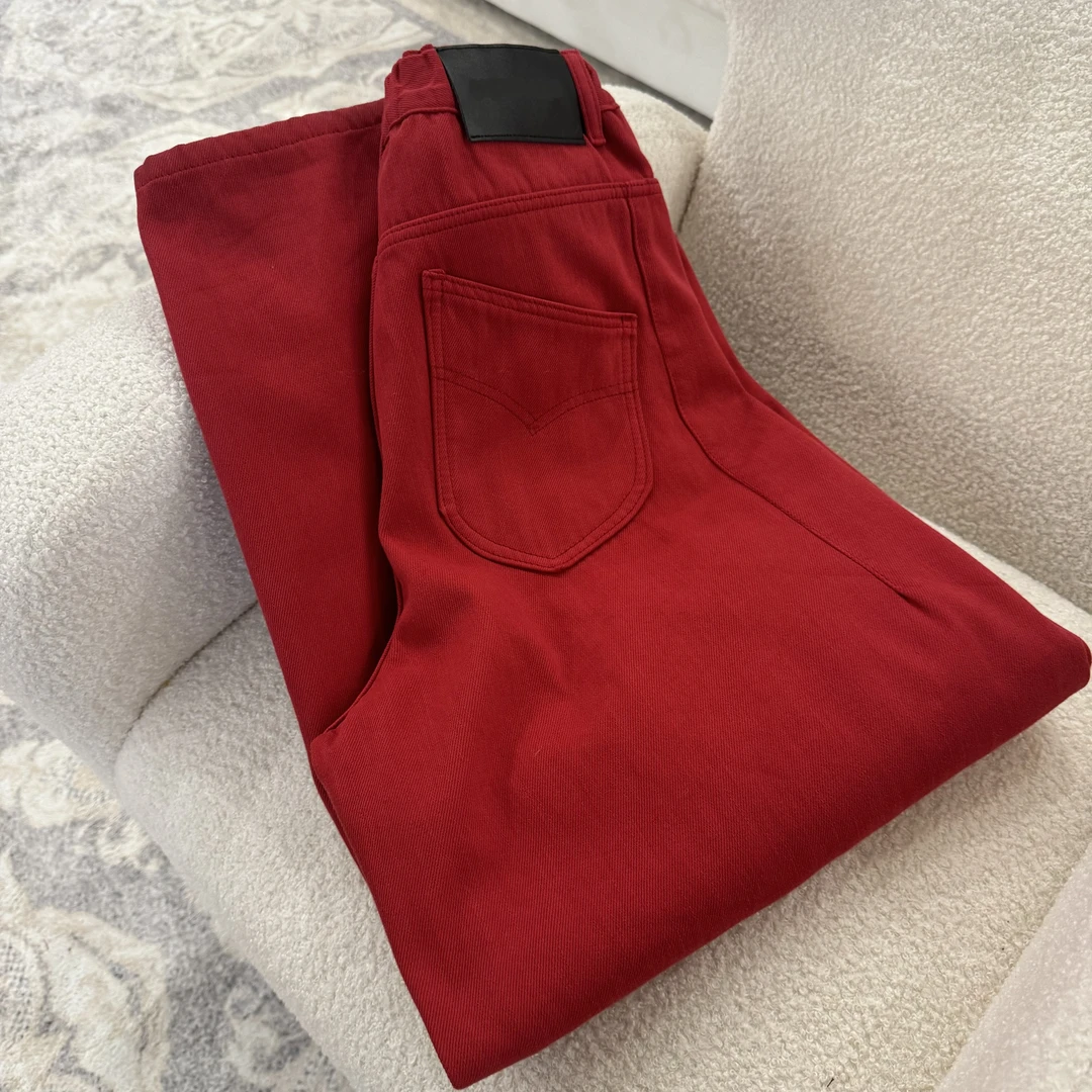 ZUOXIAOQI梦露加绒弧形牛仔裤（裤长108-109）