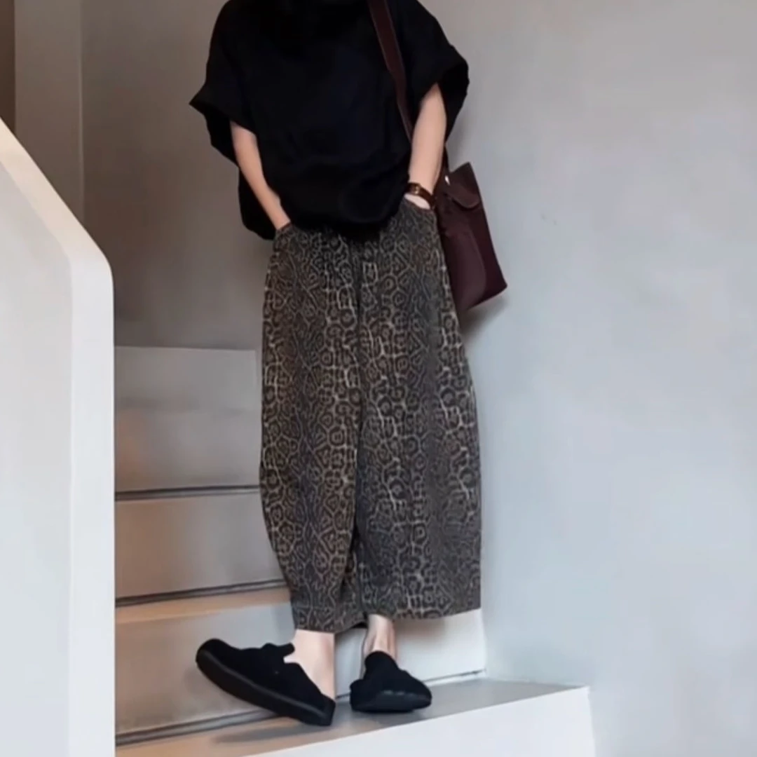 ZUOXIAOQI清凉薄款八分奶奶裤夏款设计感显瘦宽松休闲裤（裤长88）