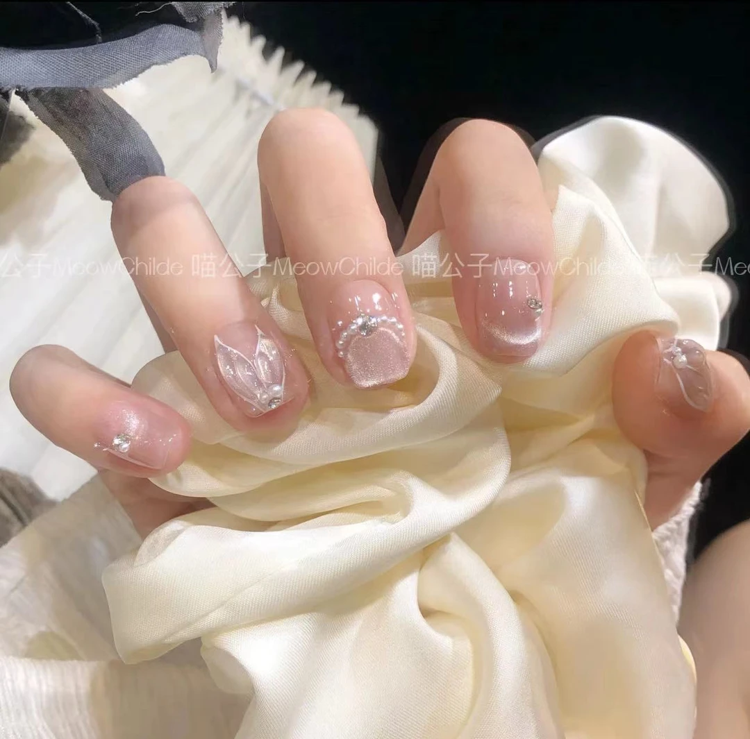 喵公子【安迪娜】【设计师款】纯手工穿戴甲可拆卸美甲光疗甲