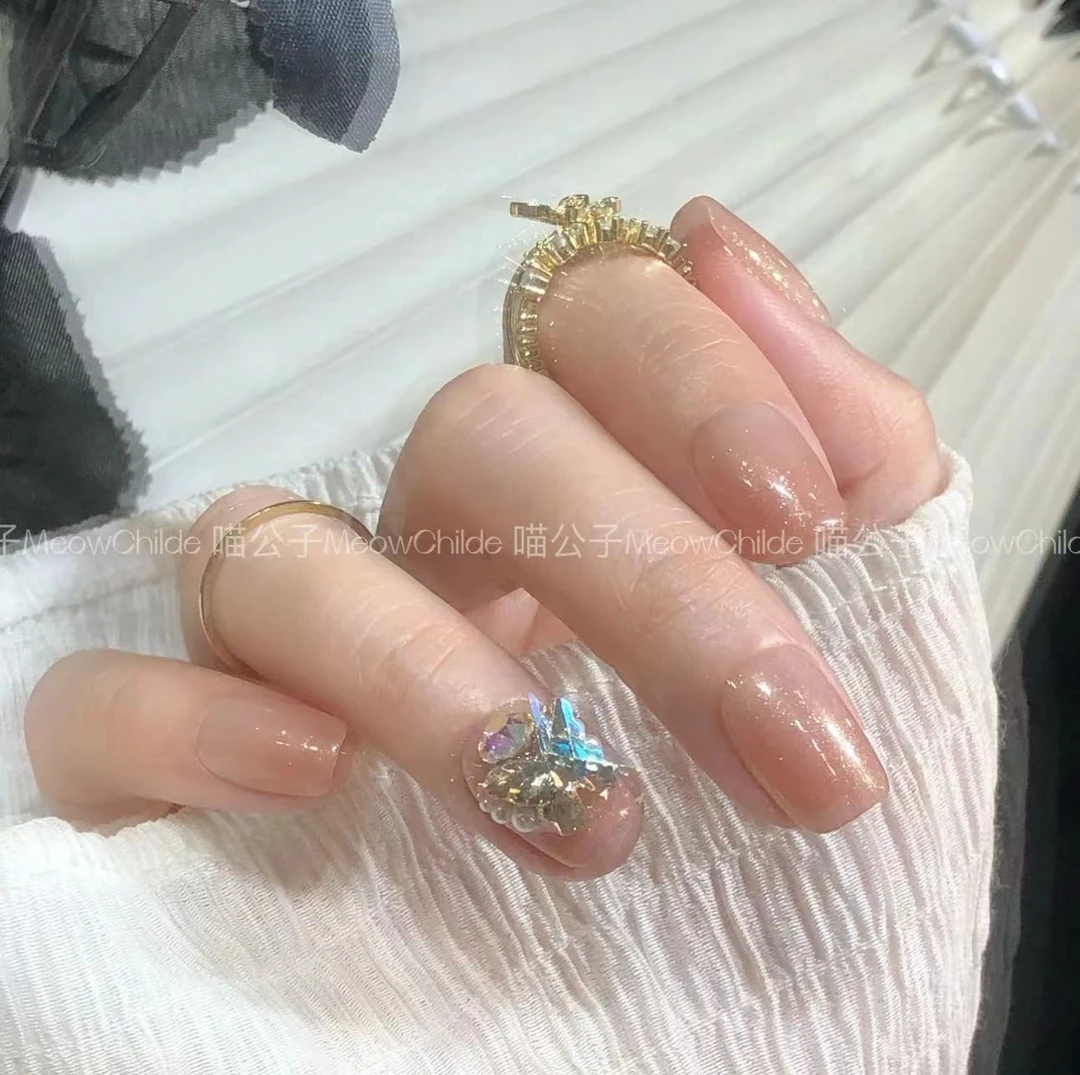 喵公子【蝶黛】纯手工穿戴甲可拆卸美甲光疗甲