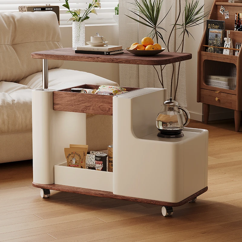 新款可升降家用储物边几简约小户型现代轻奢家用推车可移动茶几