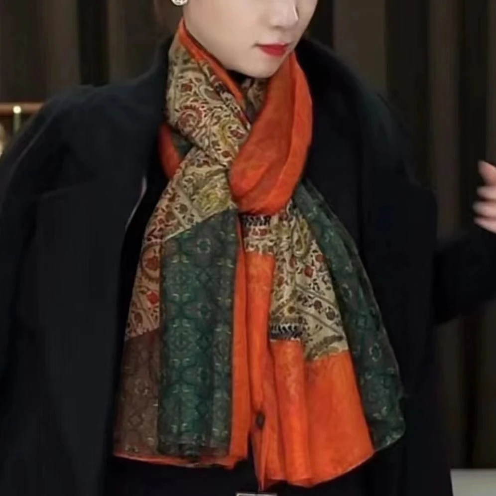 L023 腰果 丽波锻花萝 新款百搭  丝巾围巾披肩通用80*180cm
