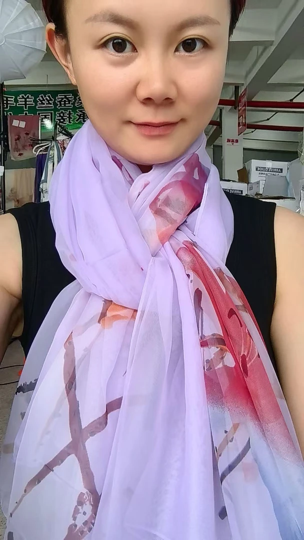H024 姹紫嫣红  云朵纱 130*180 丝巾 披肩 围巾