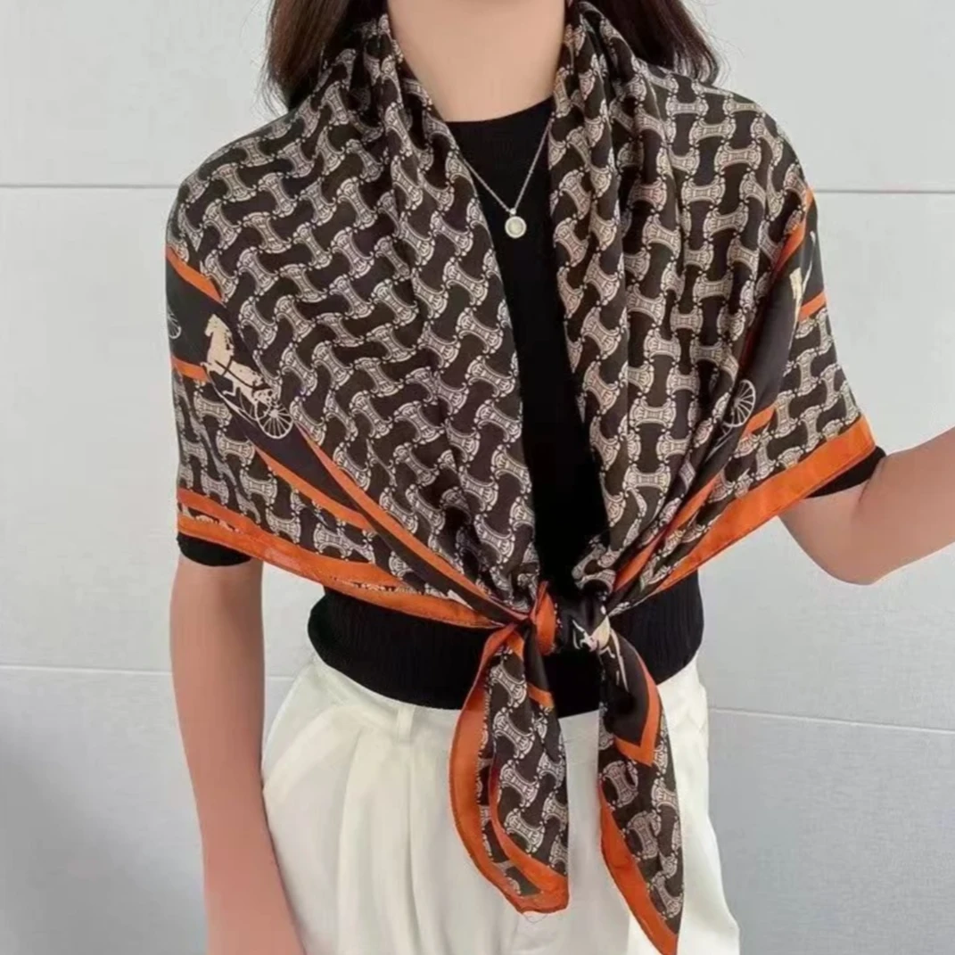 F045 胜利马车 新款110*110 大方巾 百搭围巾丝巾披肩通用