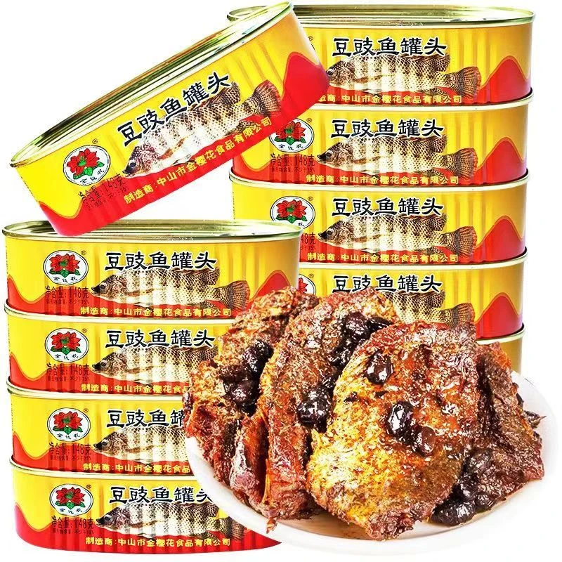 优质豆豉鱼罐头148g速食熟食肉罐头鱼肉下酒菜即食食品鱼罐头批发