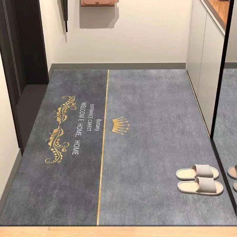 轻奢硅藻泥入户地垫门口吸水防滑入门垫子玄关门厅满铺耐脏加厚垫