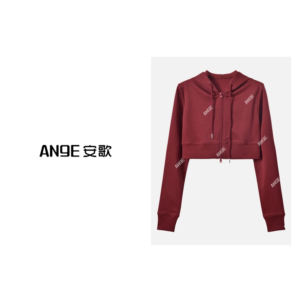 ANGE SUNNY【水龙头连帽外套】休闲显瘦辣妹风 拉链连帽卫衣短外套
