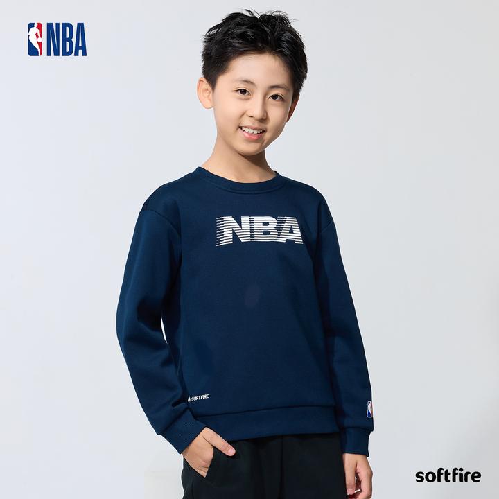 NBA联名款SOFTFIRE童装冬季加绒大童款卫衣2025新款运动透气保暖