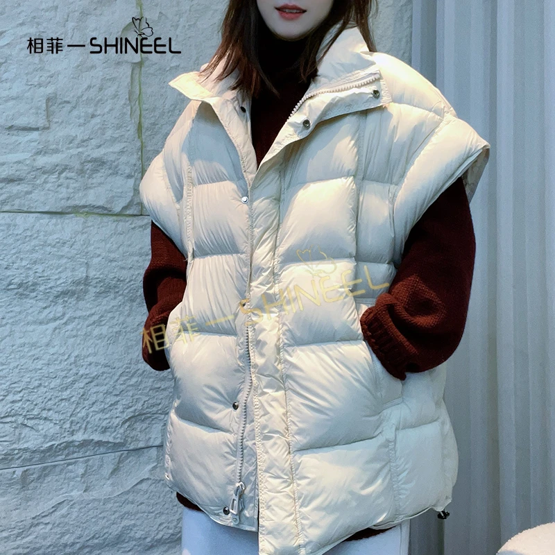 相菲一轻奢韩版百搭时尚秋冬新国标90白鸭绒羽绒马甲