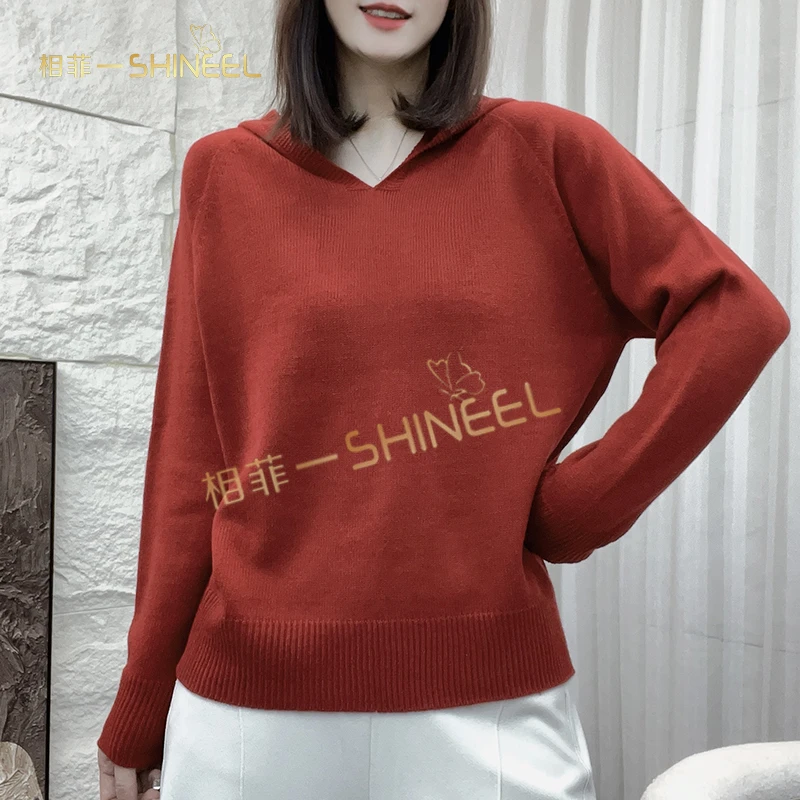 相菲一轻奢秋季帽衫精仿休闲时尚简约百搭一线成衣抗起球针织衫