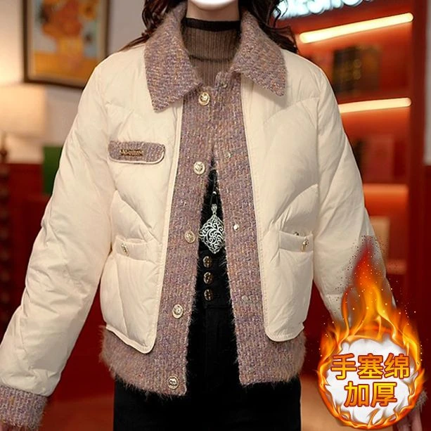 2025新款冬季小香风时尚短款保暖棉服女保暖显瘦气质高级感外套