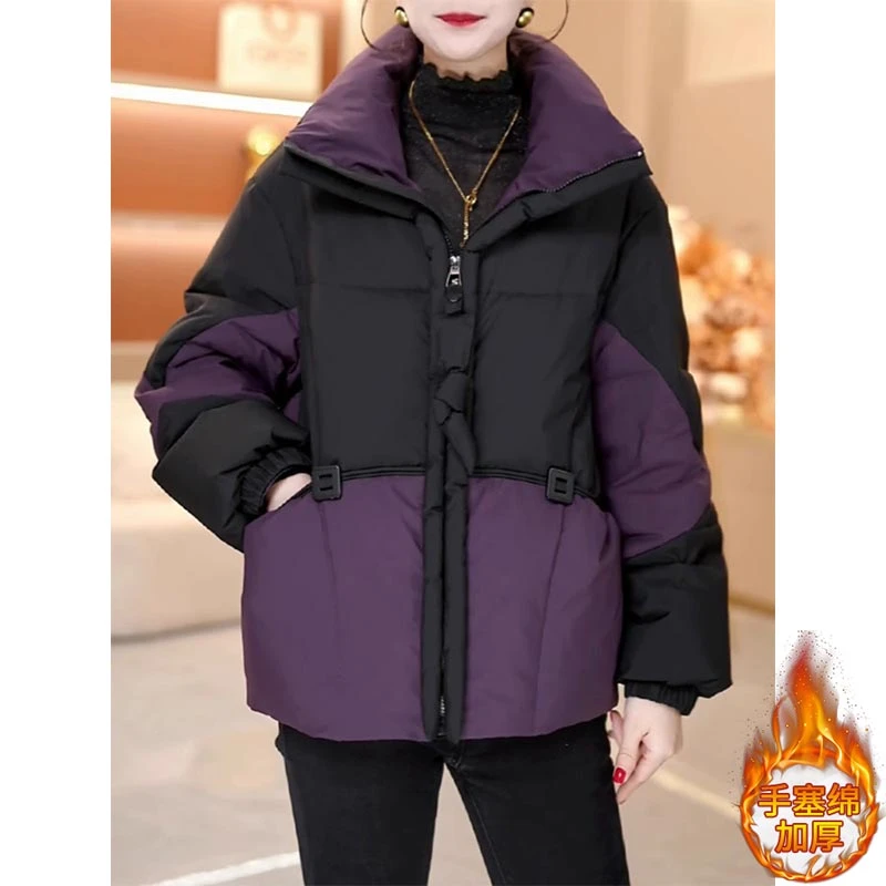 时髦小众设计感棉服女2025年冬季新款洋气保暖时髦短款立领外套潮