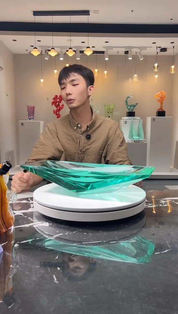 摆件巴比特美学 冰绿色长方形冰湖