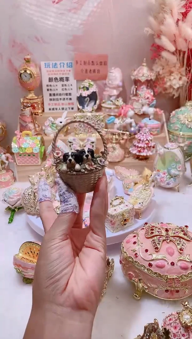 珐琅彩首饰盒摆件