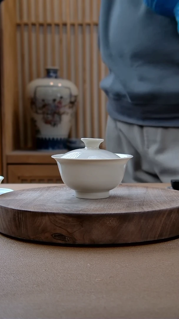 【闪购商品】翰文堂牙黄大元宝盖碗